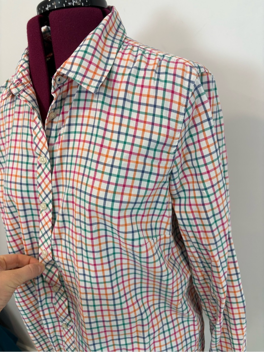 Talbots CottonMulti-Color Plaid Button-Up Shirt XL petite - Picture 2 of 8